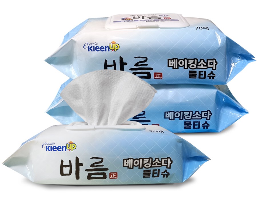 베이킹소다 물티슈 바름